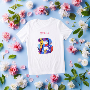 Vibrant Monogram - Letter B   Artistic Birthday Tri-Blend Shirt