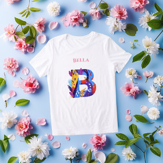 Vibrant Monogram - Letter B | Artistic Birthday Tri-Blend Shirt