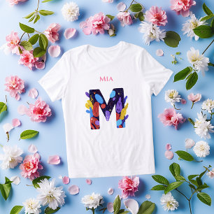 Vibrant Monogram - Letter M Artistic Birthday Gift Tri-Blend Shirt