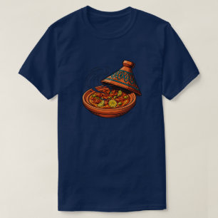 Vibrant Moroccan Tagine Steaming Food Illustration T-Shirt