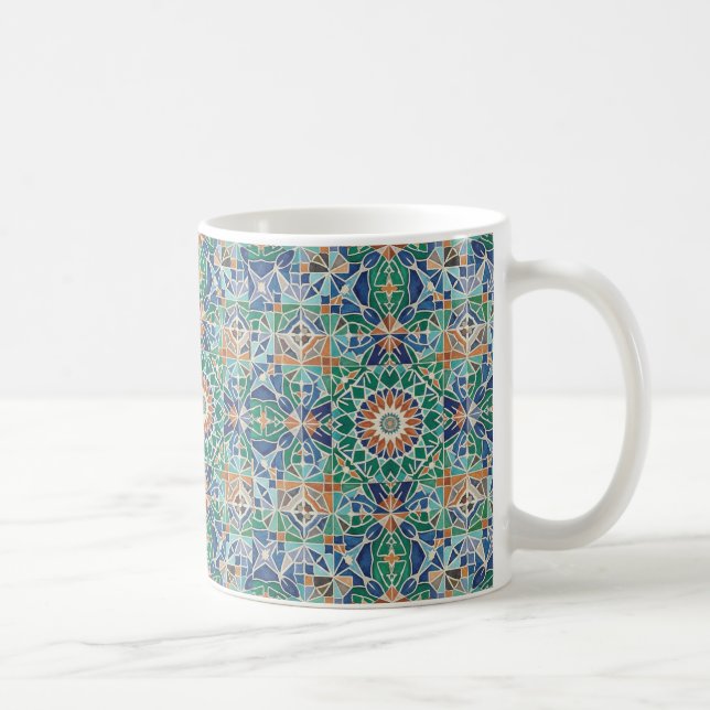 Vibrant Moroccan Zellige Tile Pattern  Coffee Mug (Right)