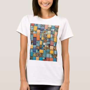 "Vibrant Mosaic Art T-Shirt – Colourful Geometric