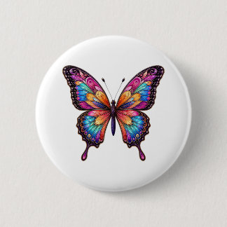 Vibrant Mosaic Butterfly Aesthetic Pin