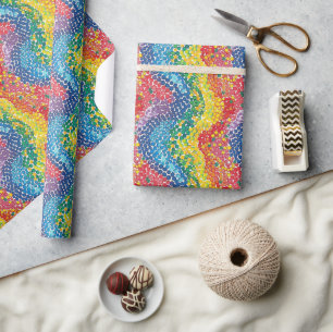 Vibrant Mosaic Dot Pattern – Abstract Geometric  Wrapping Paper