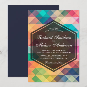 Vibrant Mosaic Geometric Wedding Invitation