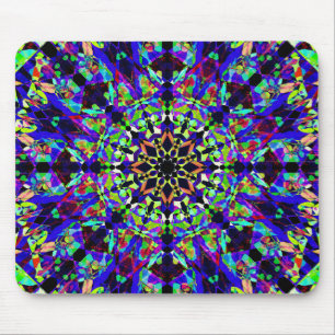 Vibrant Mosaic Mandala Mouse Pad