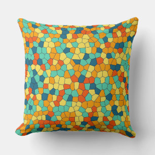 Vibrant mosaic pattern cushion