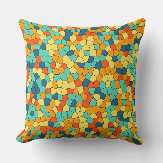 Vibrant mosaic pattern cushion (Front)