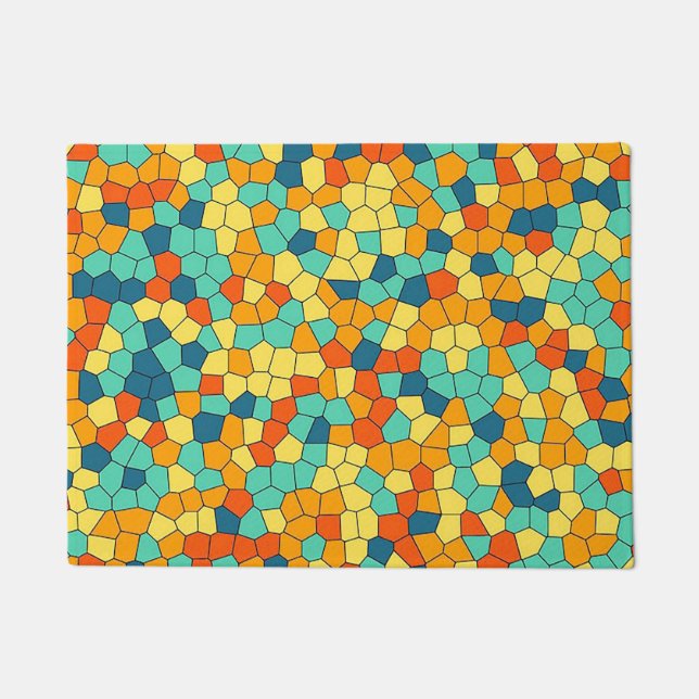 Vibrant mosaic pattern doormat (Front)