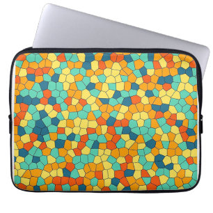 Vibrant mosaic pattern laptop sleeve
