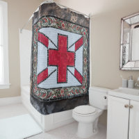 Vibrant Mosaic St. George's Flag Stained Glass