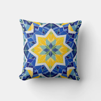 Vibrant Mosaic Star Pattern.Modern Outdoor Cushion
