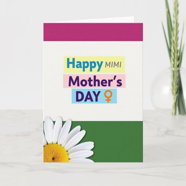 Vibrant Mothers Day Daisy Card (Front)