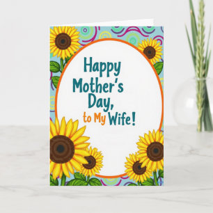 Vibrant Mothers Day Wife Card