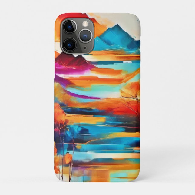 Vibrant Mountain Sunset Painting Case-Mate iPhone Case (Back)