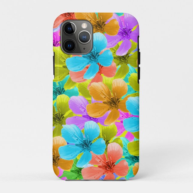 Vibrant Multi Colored Blossoms, Case-Mate iPhone Case (Back)