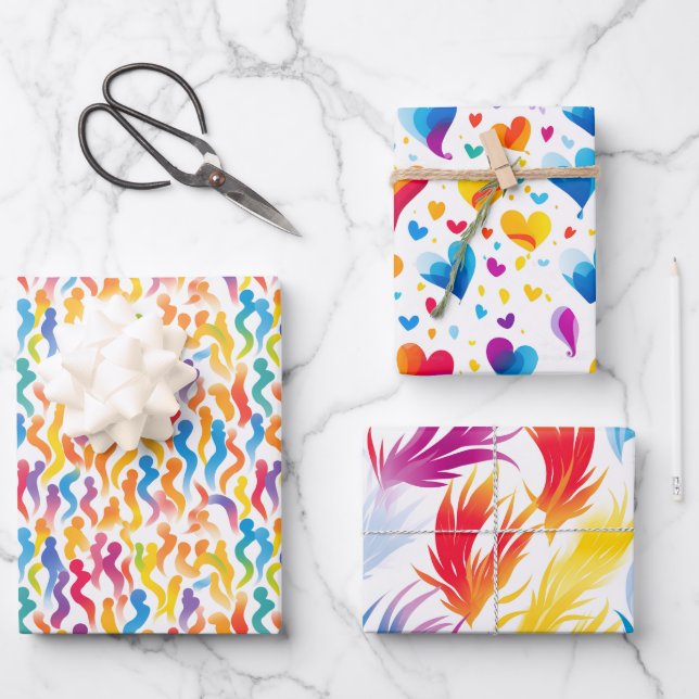 Vibrant Multi-Colored Wrapping Paper (Front)