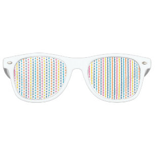 Vibrant Multi-Colour Vertical Striped Retro Sunglasses
