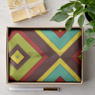 Vibrant Multi-Coloured Diagonal Stripes Geometric Tissue Paper