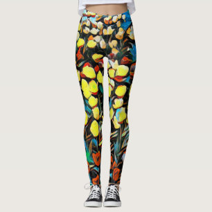Vibrant Multi-Coloured Floral Leggings (Dreaming)