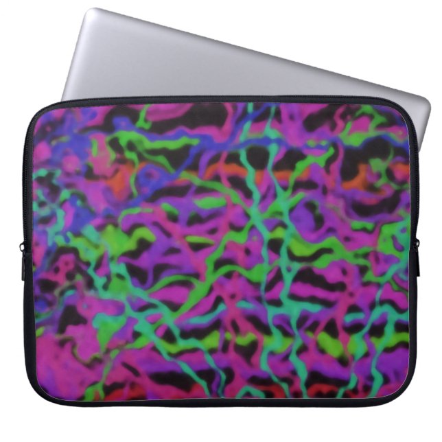 Vibrant Multicolor Abstract Texture Laptop Sleeve (Front)