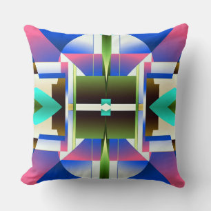 Vibrant multicolor all over fabric print pattern cushion