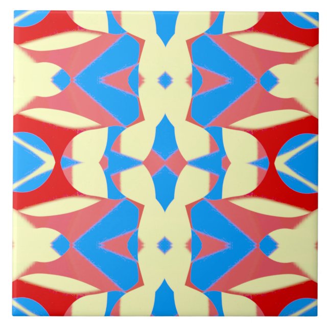 Vibrant multicolor classic pattern  ceramic tile (Front)