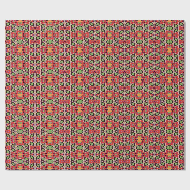 Vibrant multicolor classic trendy pattern design w wrapping paper (Flat)