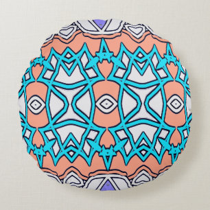 Vibrant multicolor fabric pattern design ro round round cushion