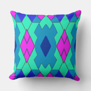 Vibrant multicolor geometric pattern design cushion