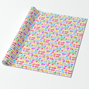 Vibrant Multicolor Modern Geometric Arrow Pattern Wrapping Paper