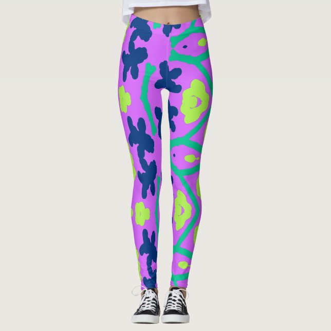 Vibrant multicolor "Ratti_Creative_Arts" Leggings (Front)