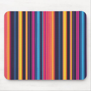 Vibrant Multicolor Stripe Modern Abstract Pattern Mouse Pad