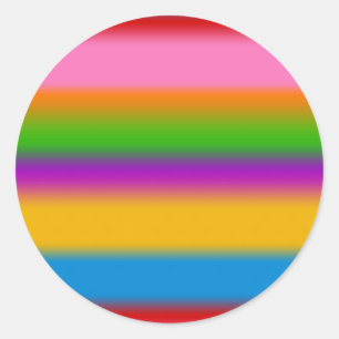 Vibrant Multicolour Rainbow Gradient Stripes Classic Round Sticker