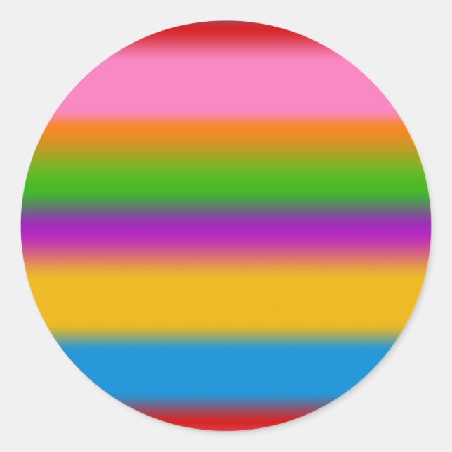 Vibrant Multicolour Rainbow Gradient Stripes  Classic Round Sticker (Front)