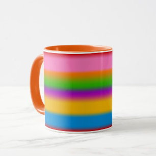 Vibrant Multicolour Rainbow Gradient Stripes Mug