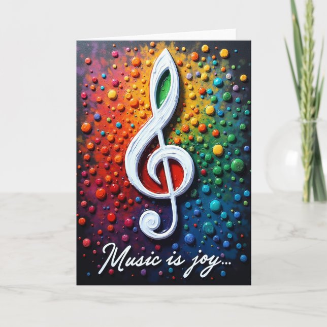 Vibrant Music Note Birthday Card (Front)