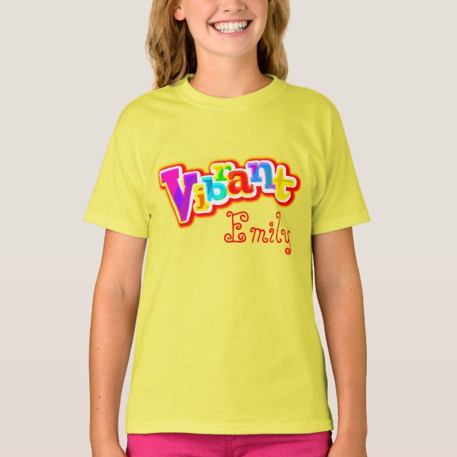 Vibrant named kids white t-shirt (Front)