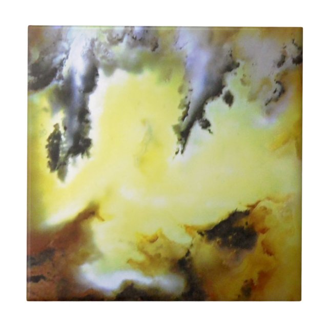 Vibrant Natural Moss Agate Photo Designed Tile (Front)