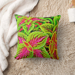 Vibrant Nature Leaves Pattern Cushion