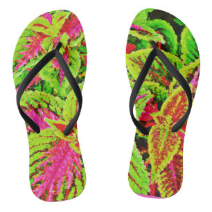 Vibrant Nature Leaves Pattern Jandals