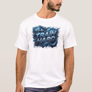 Vibrant Navy TRAIN HARD Shirt Design
