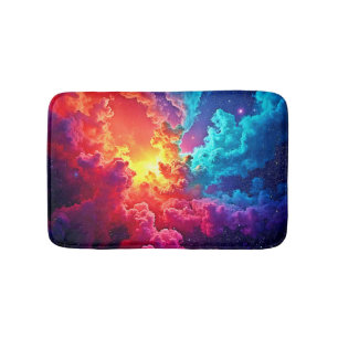 Vibrant Nebula Art: Cosmic Color Art Bath Mat