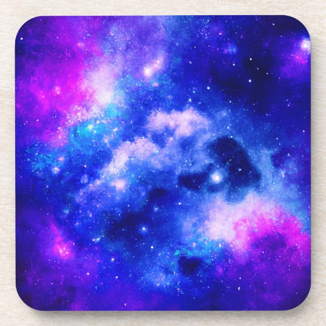 Vibrant Nebula Exploration Pattern Coaster (Front)