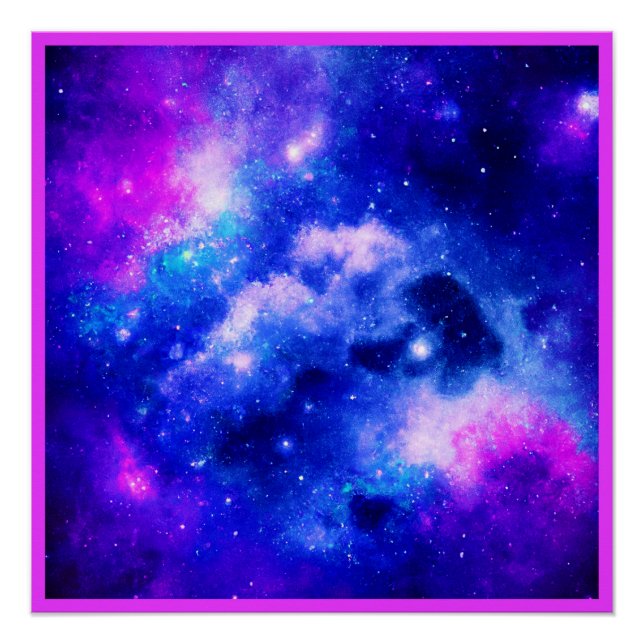Vibrant Nebula Exploration Pattern Poster (Front)