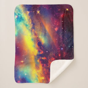 Vibrant Nebula Sherpa Blanket