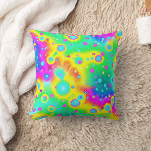 Vibrant Neon Blaze Pattern Cushion