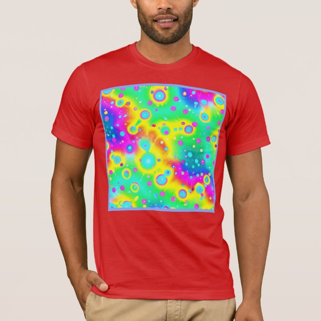 Vibrant Neon Blaze Pattern T-Shirt (Front)