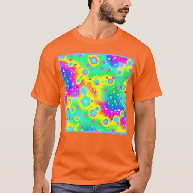 Vibrant Neon Blaze Pattern T-Shirt (Front)
