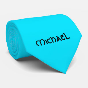Vibrant Neon Blue Celtic Name Personalised Tie